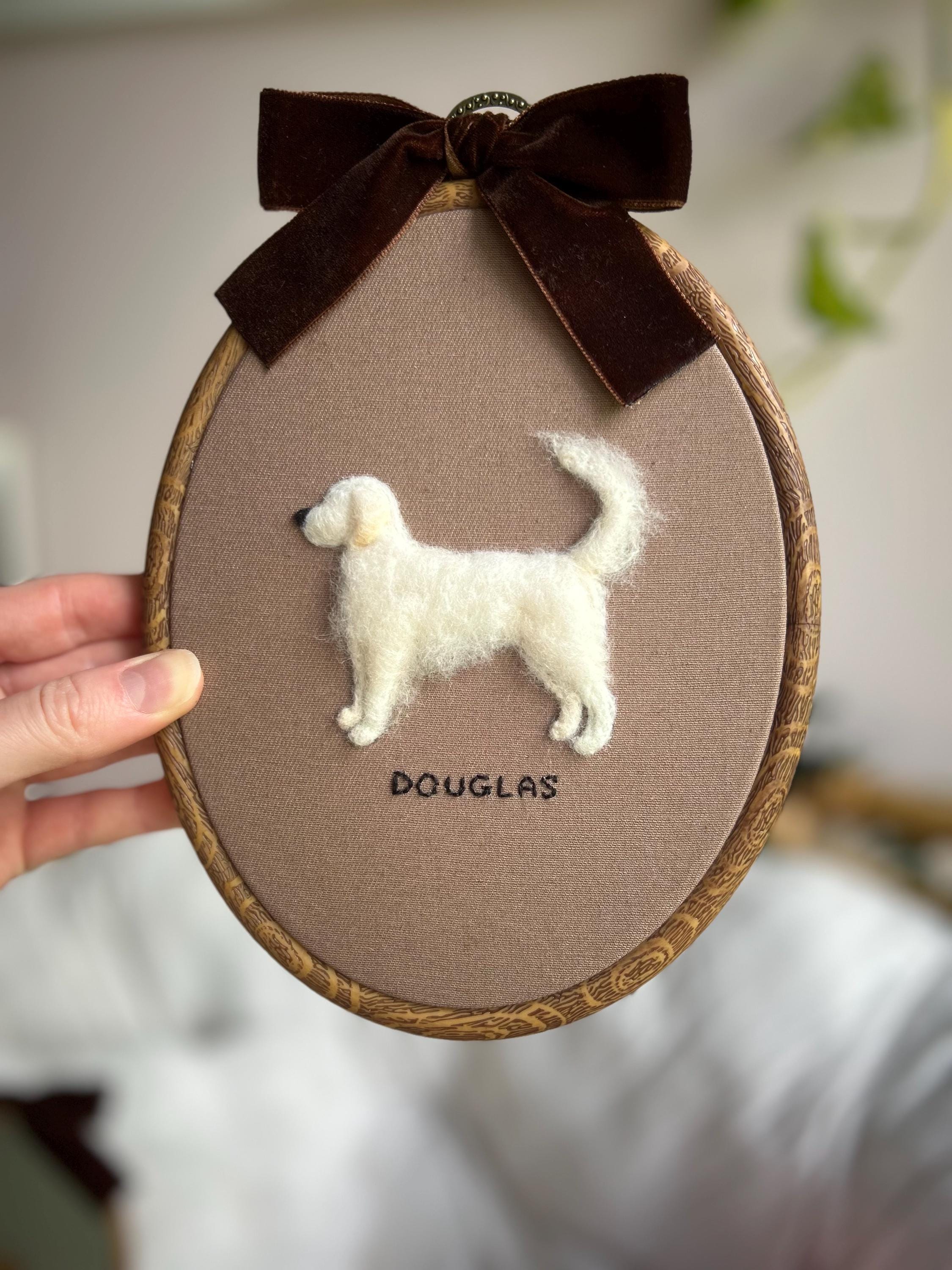 Handmade Needle Felted Pet Portrait: Custom Dog or Cat Memorial Gift