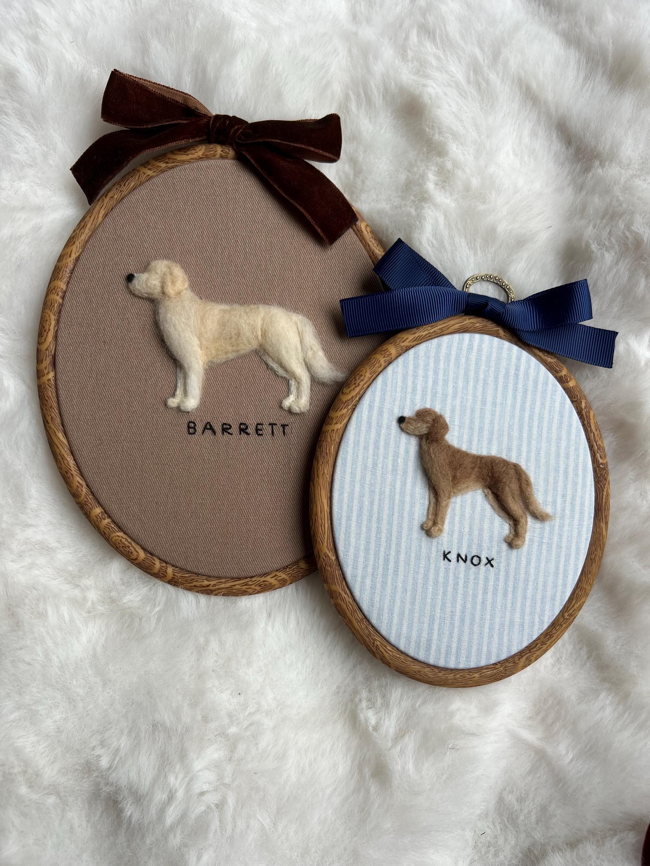 Handmade Needle Felted Pet Portrait: Custom Dog or Cat Memorial Gift