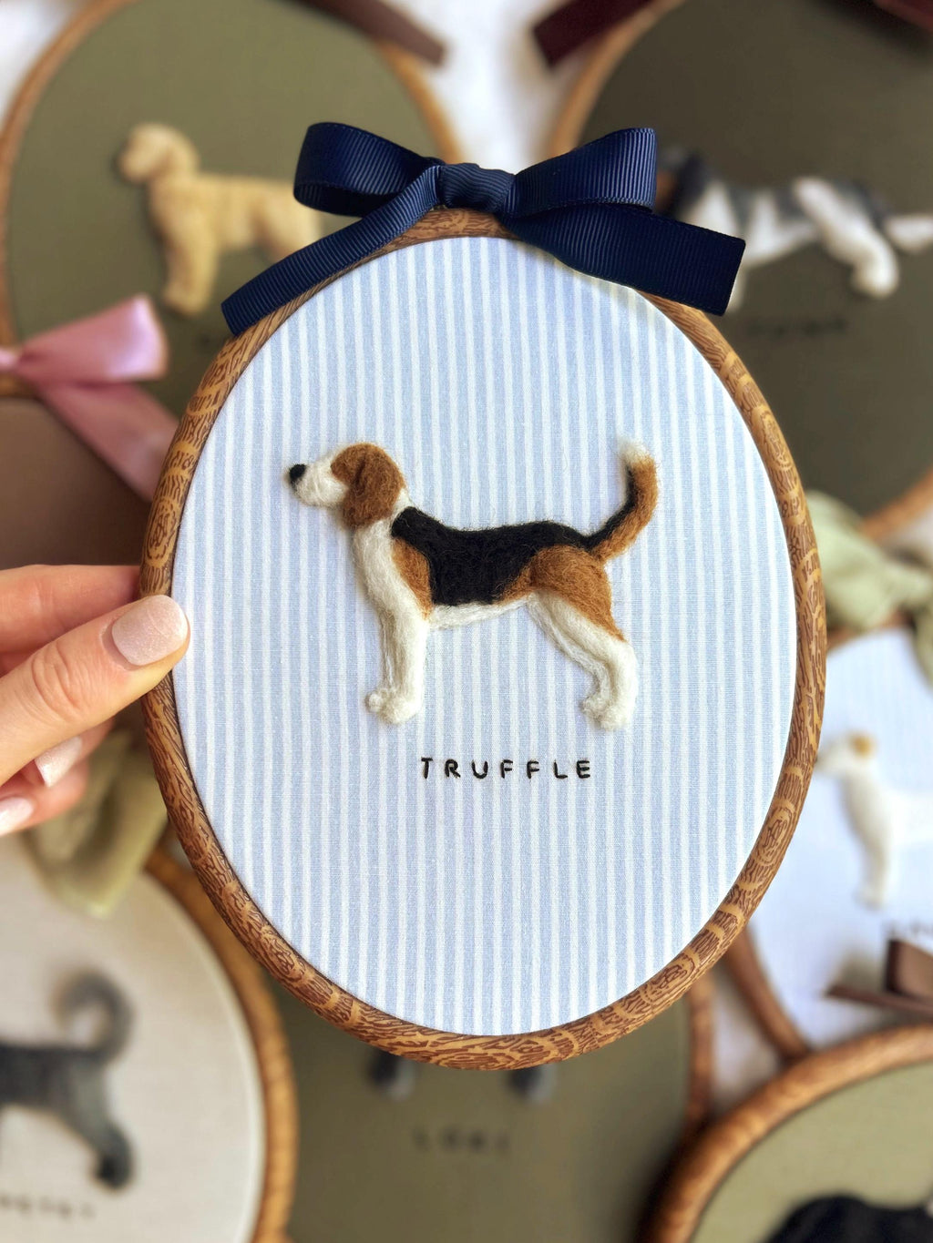 Handmade Needle Felted Pet Portrait: Custom Dog or Cat Memorial Gift