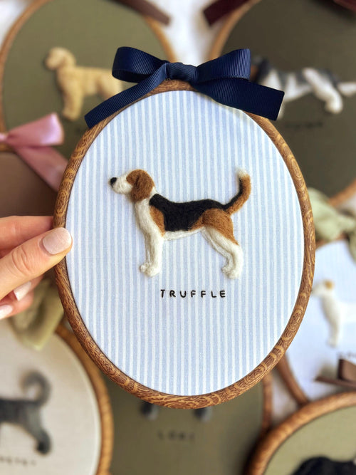 Handmade Needle Felted Pet Portrait: Custom Dog or Cat Memorial Gift