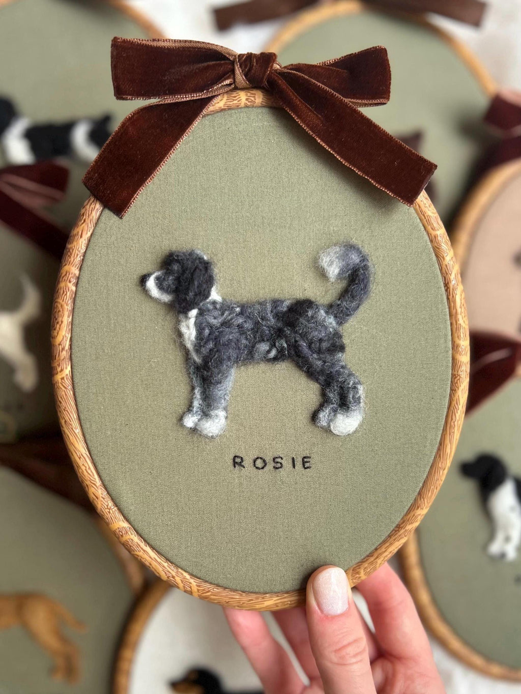 Handmade Needle Felted Pet Portrait: Custom Dog or Cat Memorial Gift