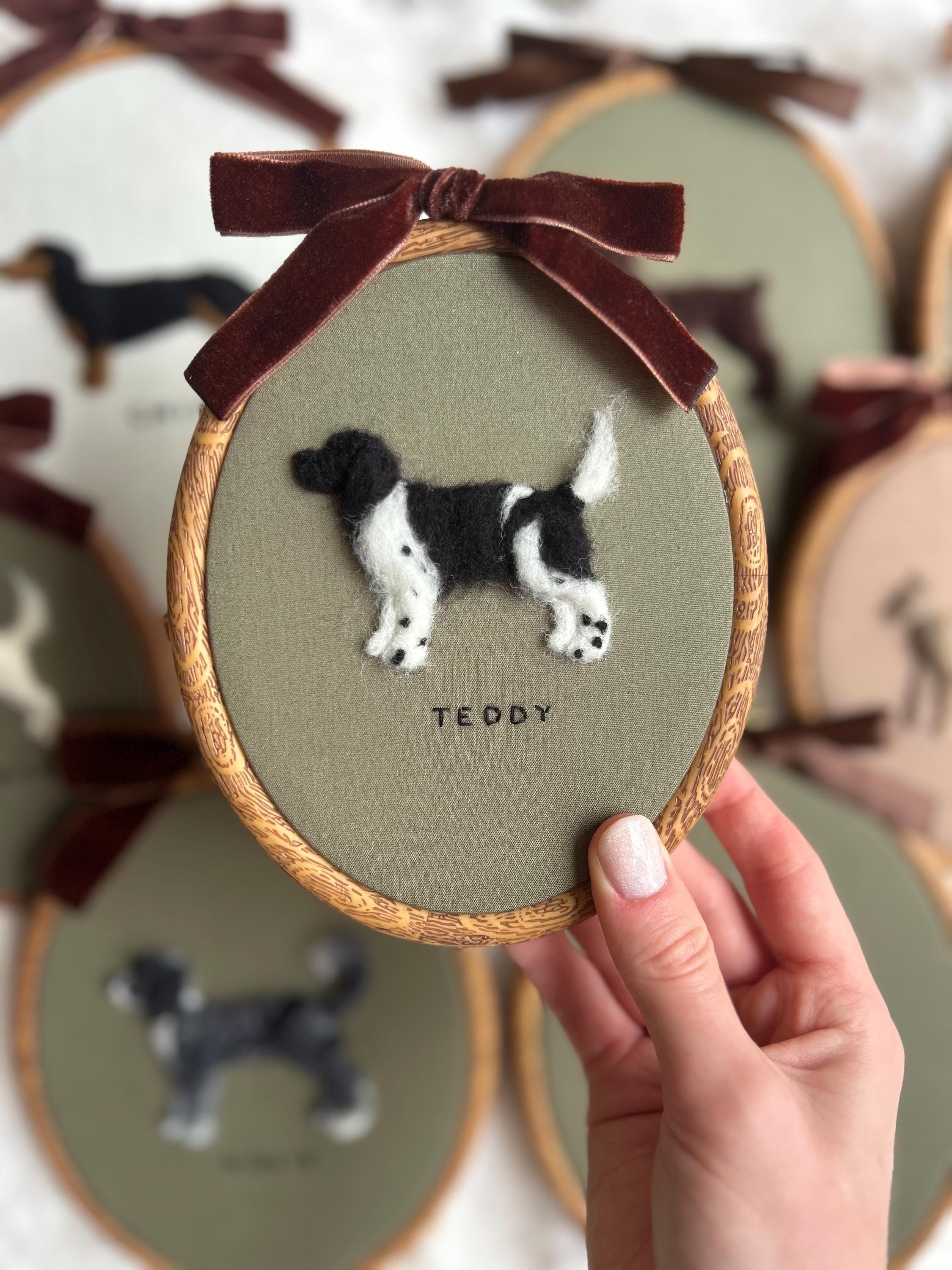 Handmade Needle Felted Pet Portrait: Custom Dog or Cat Memorial Gift