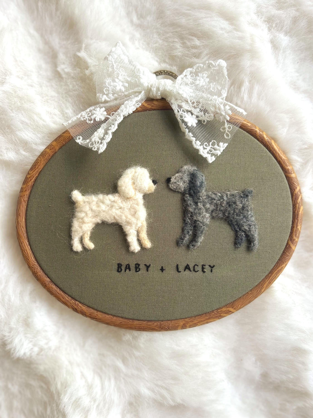 2 Pet Handmade Needle Felted Pet Portrait: Custom Dog or Cat Memorial Gift
